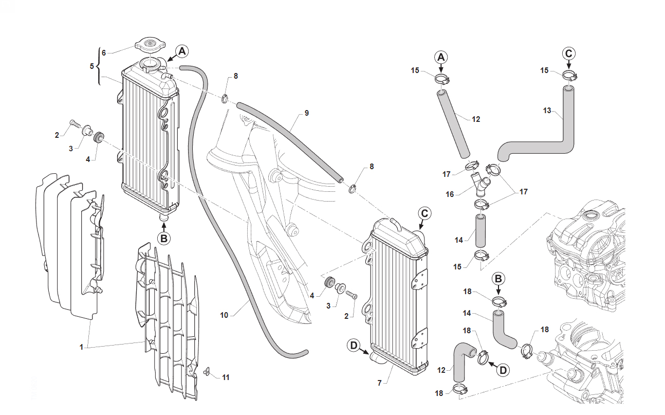 4T 250/300 FI EN/FI MX 2025/2026 - BASTIDOR - RADIADOR